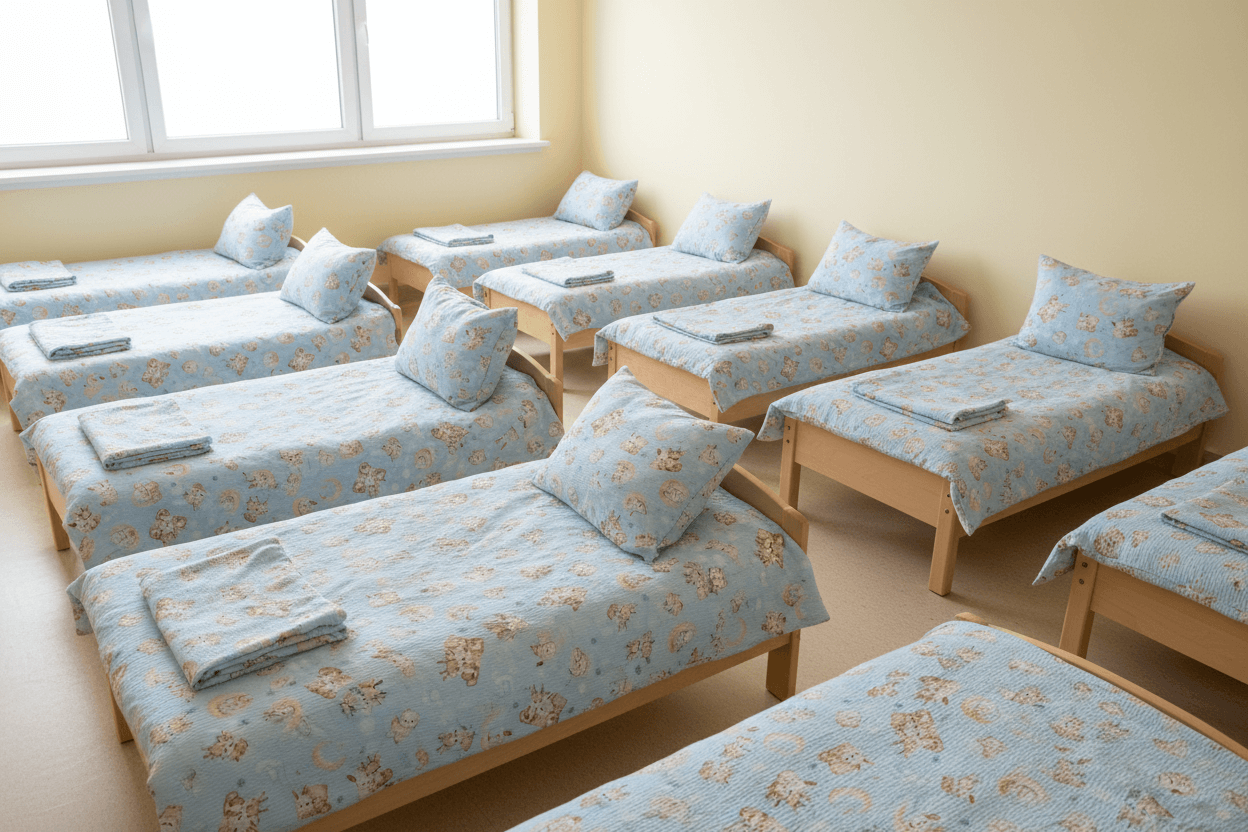 Krepové dětské povlečení do školky „Zvířátka na obláčku“